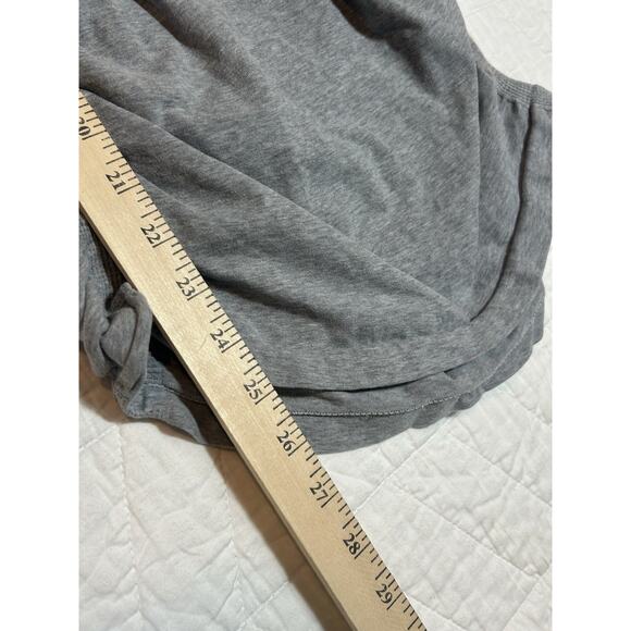 Athleta Tank Top Large Pure Organic Cotton Stretch Ruched Athleisure Gray - Picture 3 of 5